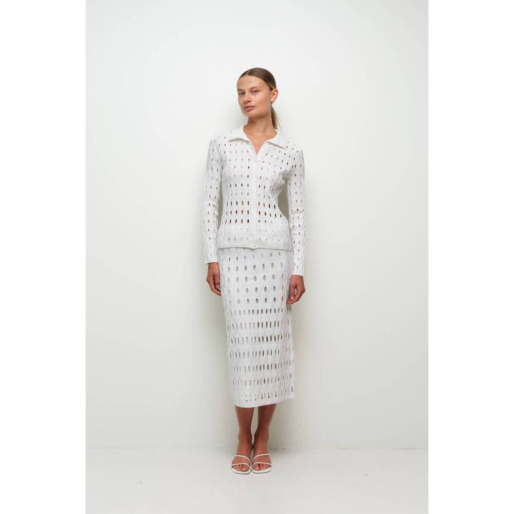 NEW SIMKHAI ellsworth knit cardigan in ivory